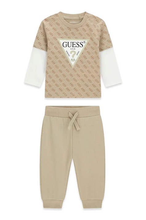 Guess komplet codzienny dziecięcy bawełniany beżowy I6YG01 K3964