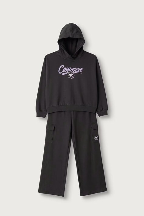 Converse Komplet dresowy dziecięcy z bawełną czarny 4CJ062