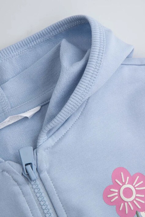 Coccodrillo Komplet dresowy niemowlęcy bawełniany z elastanem niebieski FAIR FROST GIRL NEWBORN