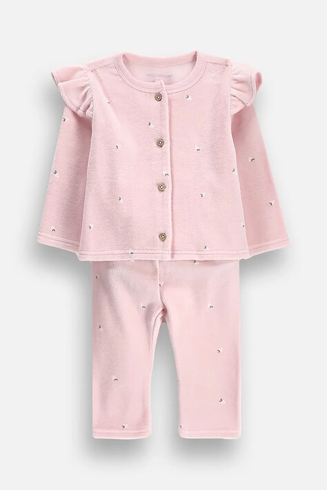 Coccodrillo Komplet niemowlęcy welurowy różowy FAIR FROST GIRL NEWBORN