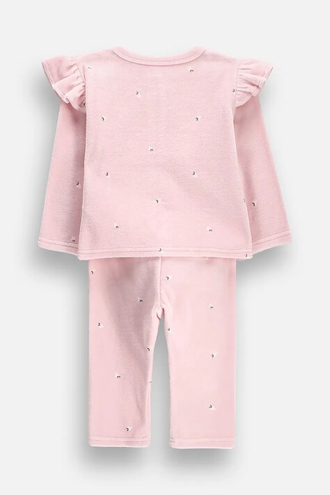 Coccodrillo Komplet niemowlęcy welurowy różowy FAIR FROST GIRL NEWBORN