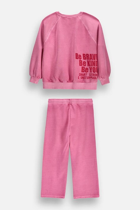 Coccodrillo Dres dziecięcy z bawełną różowy ACADEMY GIRL JUNIOR