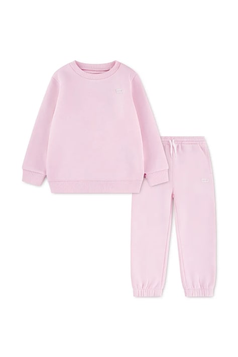 Levi's σετ φόρμας παιδικό με βαμβάκι HOODIE & JOGGER SET ροζ 4EP012