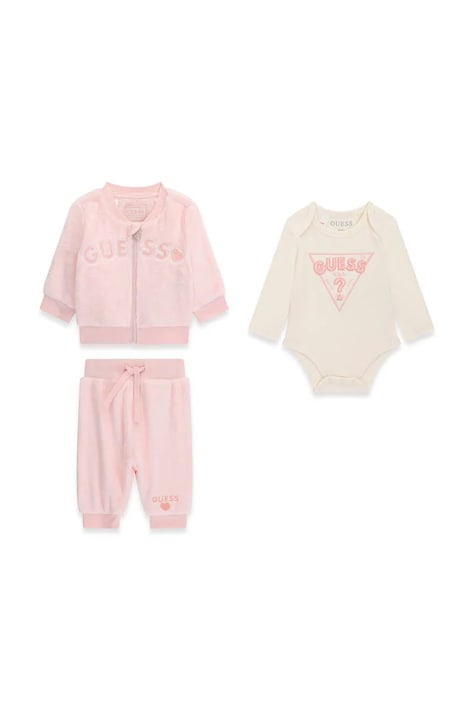 Guess Komplet dresowy niemowlęcy różowy S6BG12 W4077