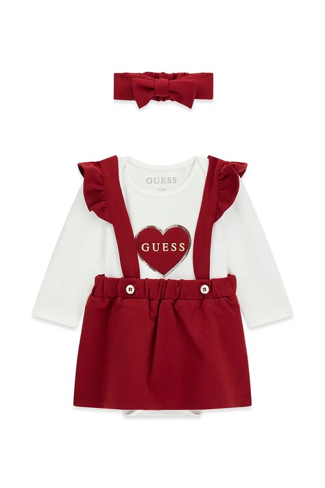 Guess Komplet niemowlęcy bawełniany beżowy S6BG09 K6007