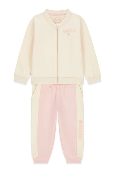 Guess Komplet dresowy dziecięcy bawełniany beżowy K6BG06 K5914