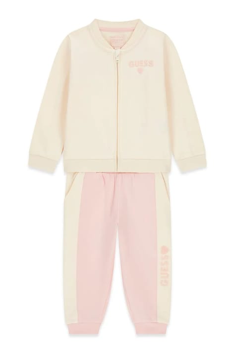 Guess Komplet dresowy dziecięcy bawełniany beżowy K6BG06 K5914
