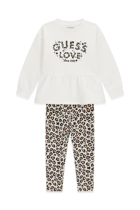 Guess Komplet codzienny dziecięcy bawełniany z elastanem beżowy K6BG02 K5910