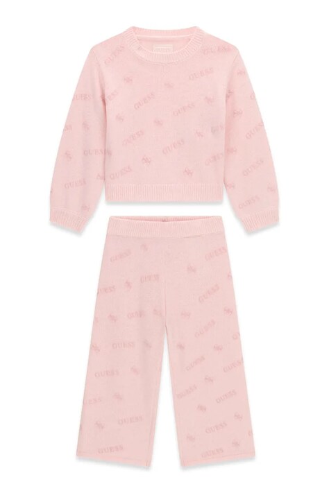 Guess Komplet dziecięcy z dodatkiem wełny różowy K6BG01 Z1289