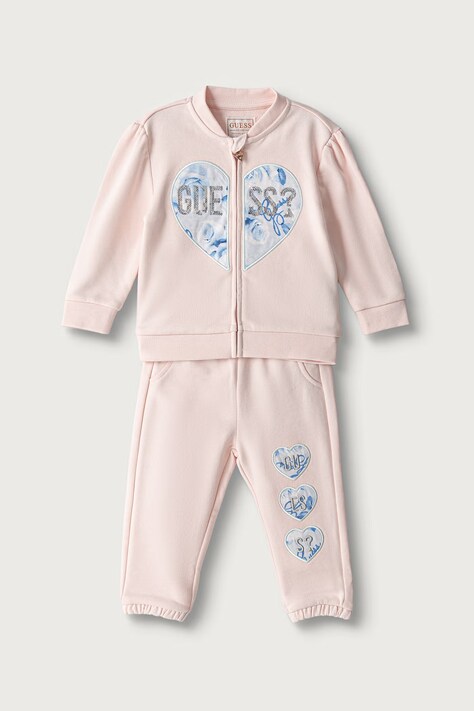Guess Komplet dresowy niemowlęcy bawełniany różowy A6BG13 K5981