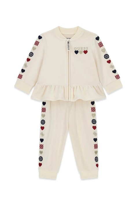 Guess Komplet dresowy dziecięcy beżowy A6BG08 K5975