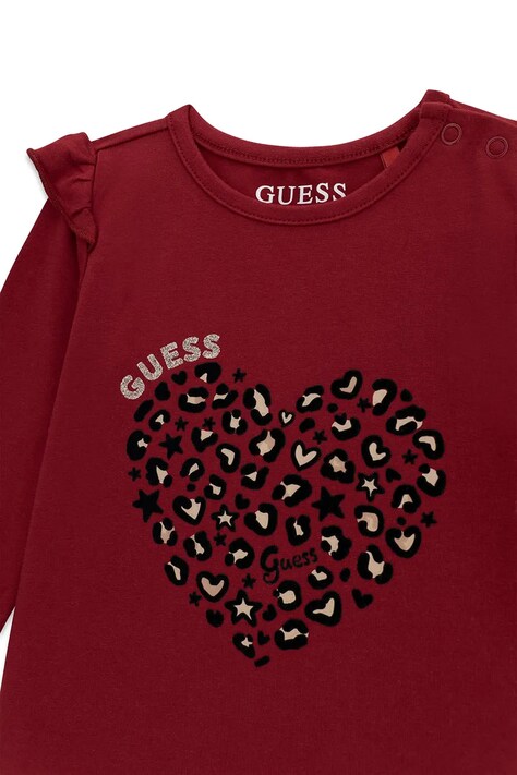 Guess комплект на кожен день для немовлят бавовняний з еластаном — AW26-DKGZRS, бордо — фото 3