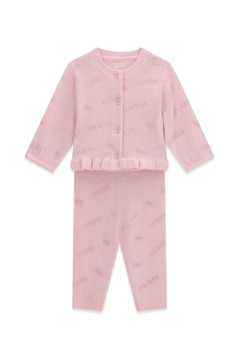 Guess Komplet codzienny dziecięcy z dodatkiem wełny różowy A6BG01 Z1315