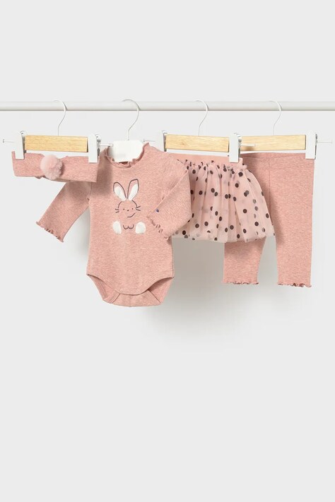 Mayoral Newborn komplet za svaki dan za bebe s pamukom rozi 2810