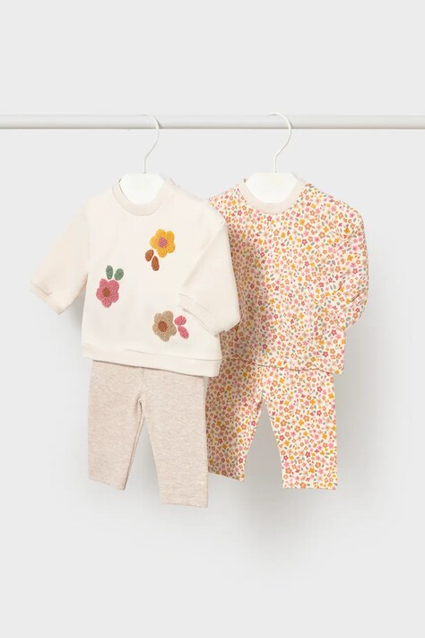 Mayoral Newborn комплект для младенцев из хлопка с эластаном бежевый 2759