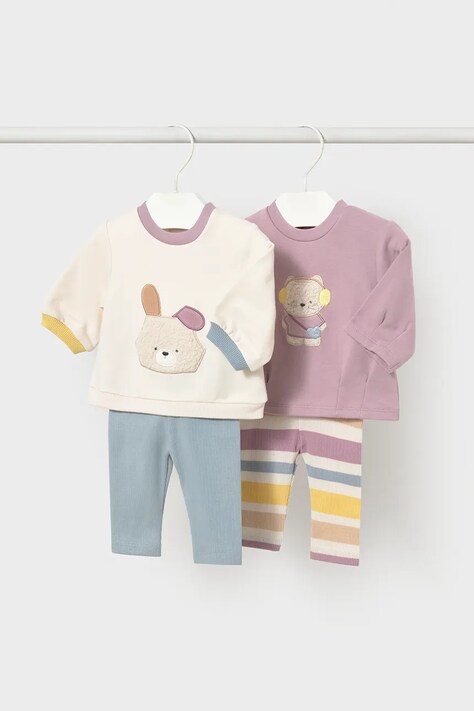 Mayoral Newborn комплект для немовлят бавовняний з еластаном фіолетовий 2759