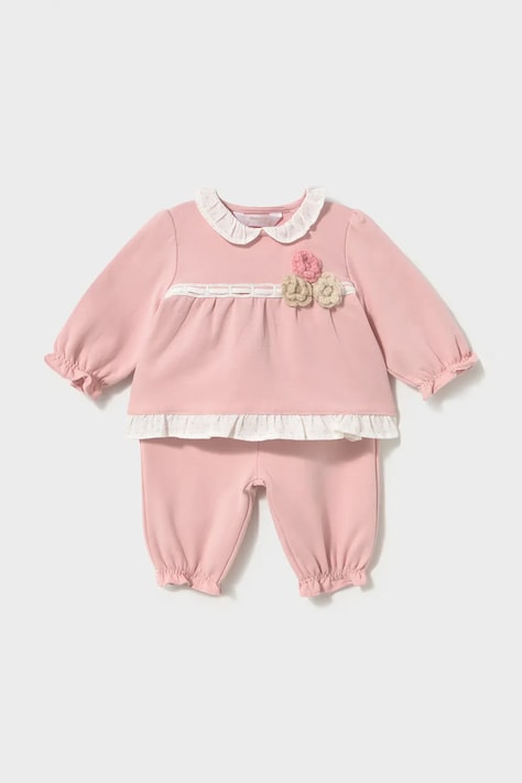 Mayoral Newborn καθημερινό σετ βρεφικό με βαμβάκι ροζ 2756