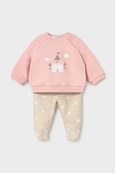 Mayoral Newborn комплект для младенцев из хлопка с эластаном розовый 2514