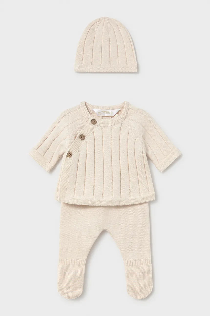 Mayoral Newborn комплект для младенцев из хлопка бежевый 2511