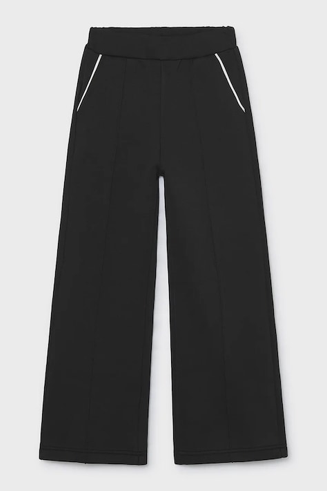 Mayoral Nohavice straight dámske s bavlnou čierne regular waist 7522