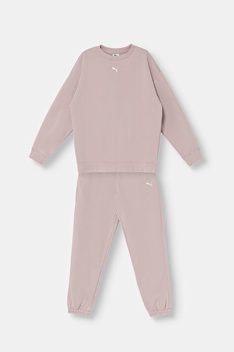 Puma komplet dresowy dziecięcy z bawełną Loungewear Sweat Suit różowy 689727