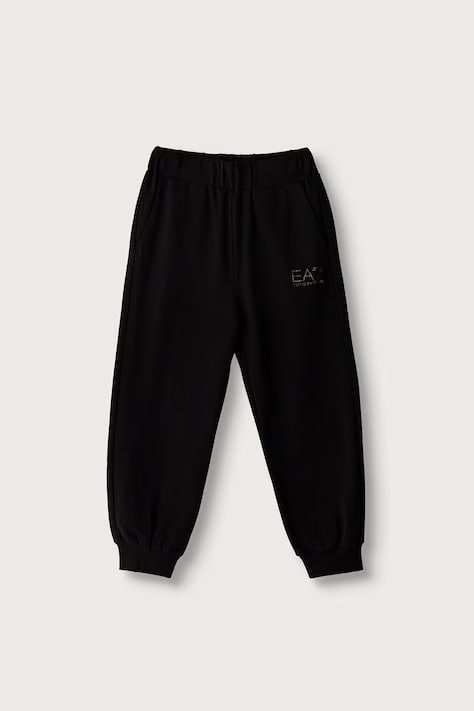 EA7 Emporio Armani spodnie dresowe dziecięce z bawełną czarne regular waist 7G000236 AF13135