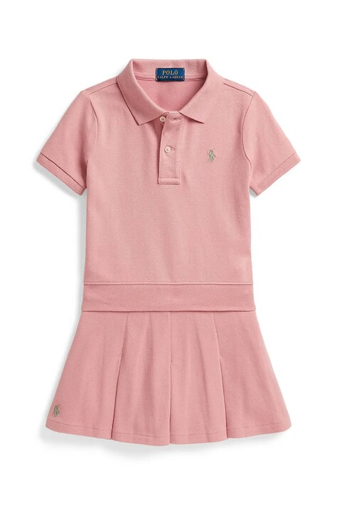 Polo Ralph Lauren komplet za svaki dan za djecu od pamuka s elastanom roza 312B19943002