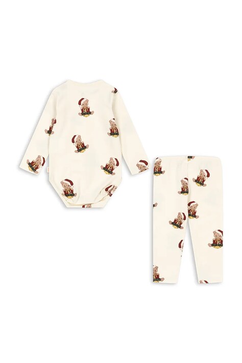 Konges Sløjd Комплект дитячий бавовняний з еластаном BASIC BODY/PANTS SET GOTS бежевий KS106379