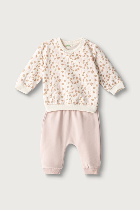 United Colors of Benetton Compleu de trening pentru bebeluși din bumbac cu elastan roz 3TEUAK01W