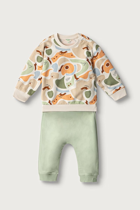 United Colors of Benetton Compleu de trening pentru bebeluși din bumbac cu elastan verde 3TEUAK01W
