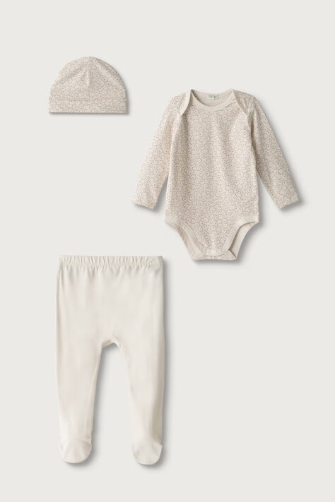 United Colors of Benetton Compleu de zi pentru bebeluși din bumbac cu elastan bej 3UMRAK01X