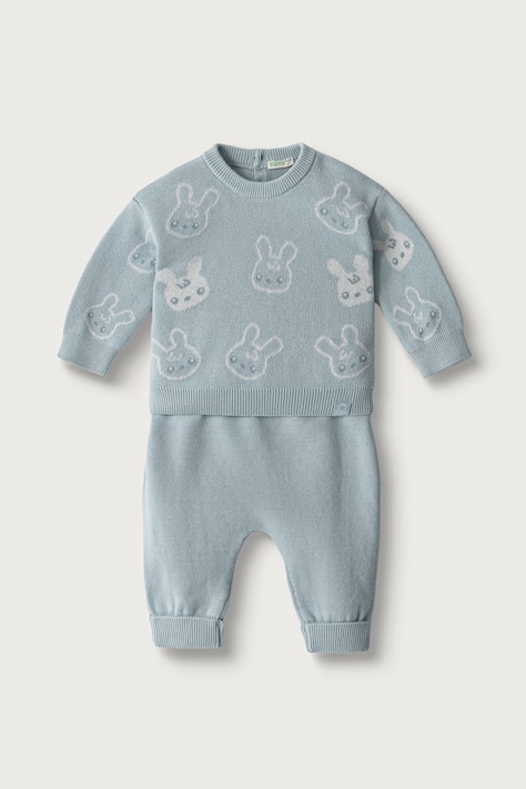 United Colors of Benetton Compleu pentru copii din bumbac albastru 1ZOCB101J
