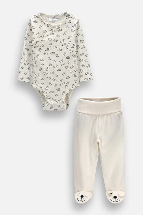 Coccodrillo σετ βρεφικό με βαμβάκι μπεζ SMALL WONDER UNISEX NEWBORN