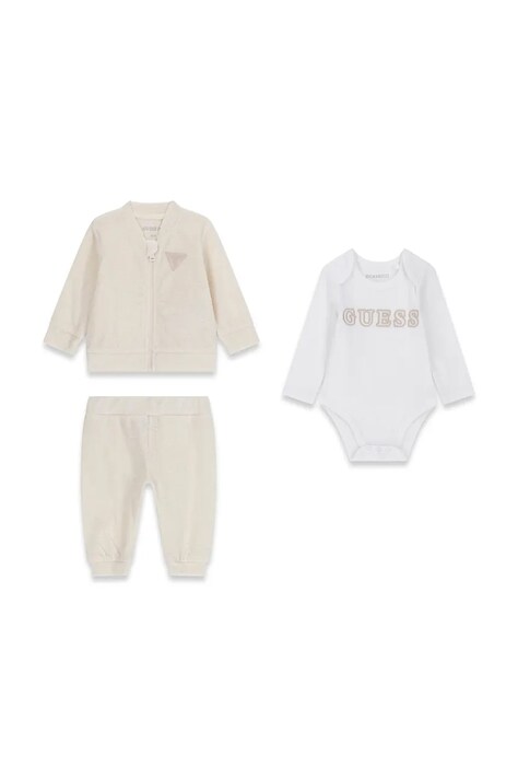 Guess Komplet dresowy niemowlęcy z bawełną beżowy H6BG05 K6014