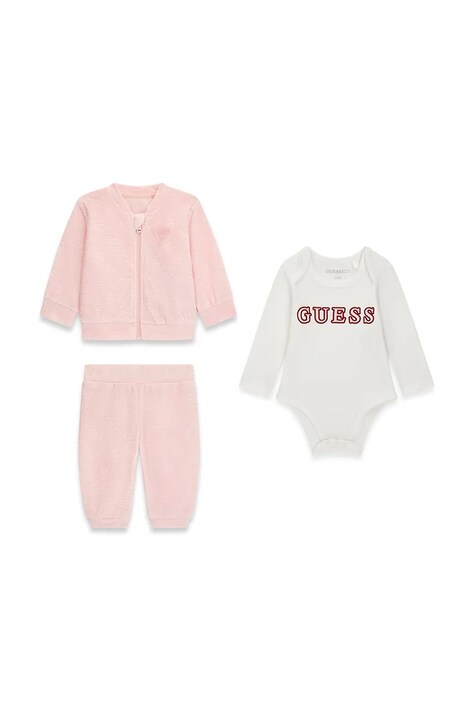 Guess Komplet dresowy niemowlęcy z bawełną różowy H6BG05 K6014