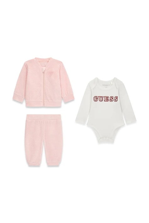Guess Komplet dresowy niemowlęcy z bawełną różowy H6BG05 K6014