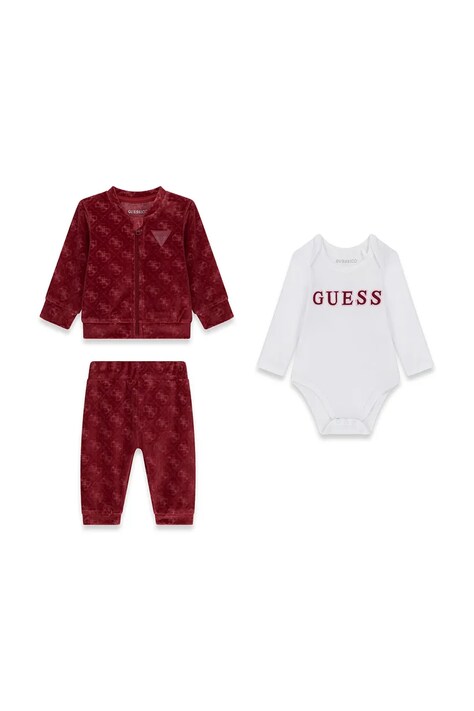 Guess Komplet dresowy niemowlęcy z bawełną czerwony H6BG05 K6014