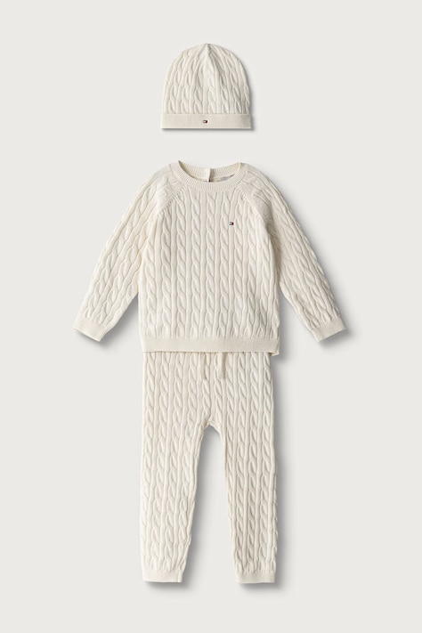 Tommy Hilfiger Komplet codzienny dziecięcy bawełniany beżowy KN0KN02080