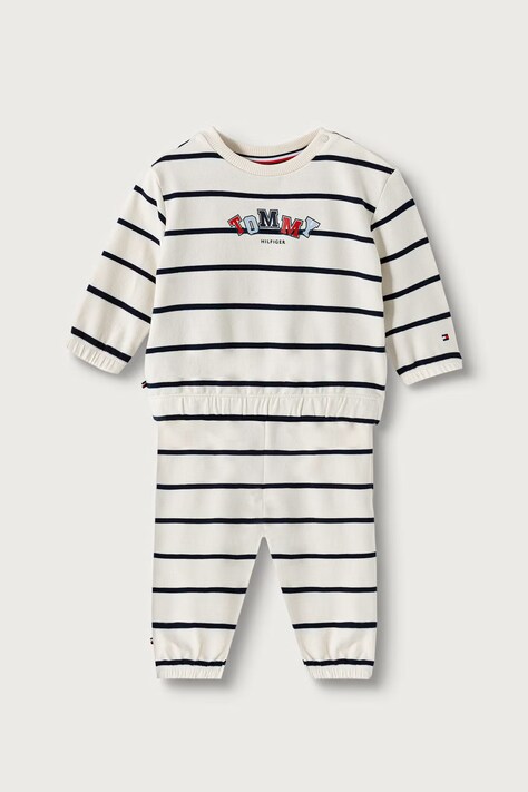 Tommy Hilfiger tepláková súprava detská bavlnená s elastanom biela KN0KN02320