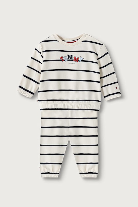 Tommy Hilfiger compleu de trening pentru copii din bumbac cu elastan alb KN0KN02320