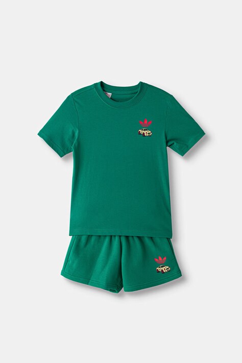 adidas Originals komplet codzienny dziecięcy z bawełną zielony LH4725