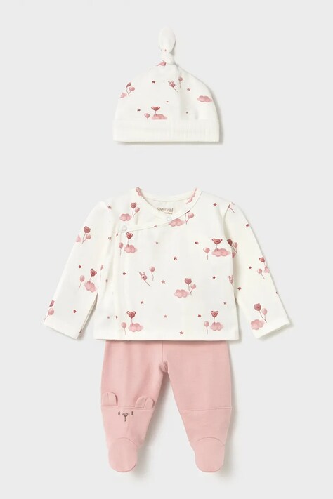Mayoral Newborn Комплект для немовлят бавовняний з еластаном рожевий 2517