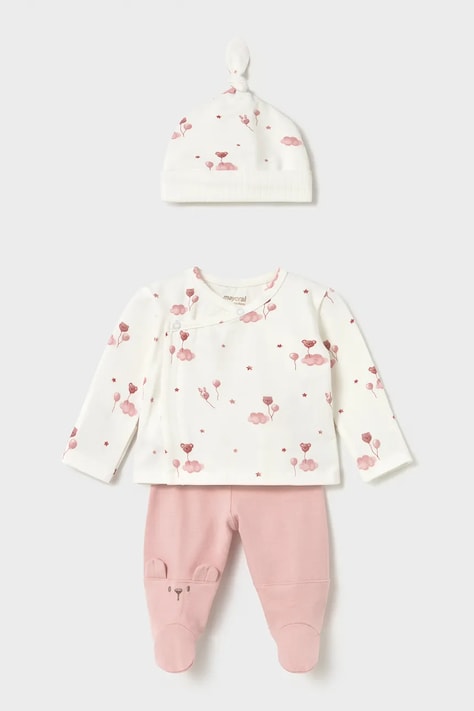 Mayoral Newborn Комплект для немовлят бавовняний з еластаном рожевий 2517