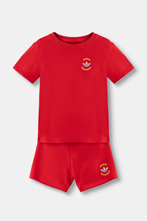 adidas Originals komplet dziecięcy bawełniany czerwony LH4728
