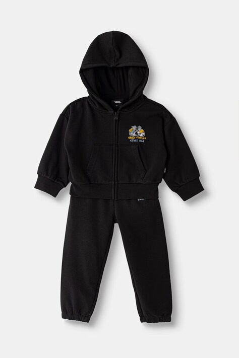 Vans komplet dresowy dziecięcy z bawełną Checker Bros FZ Set czarny VN0011V2BLK1
