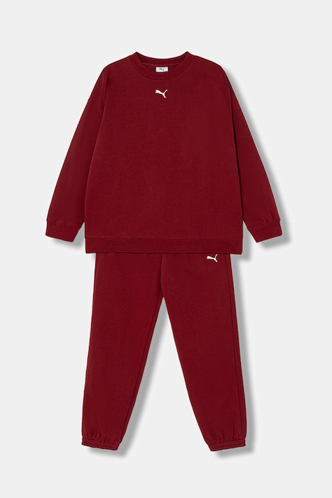 Puma komplet dresowy dziecięcy z bawełną Loungewear Sweat Suit bordowy 689727