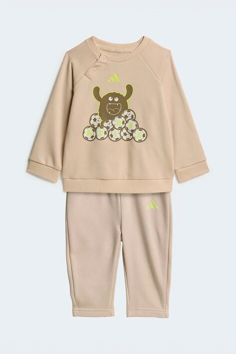 adidas komplet dresowy dziecięcy z bawełną beżowy KQ9599