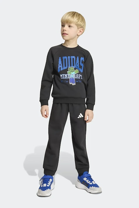 adidas φόρμα παιδική με βαμβάκι MINECRAFT μαύρη KH3194