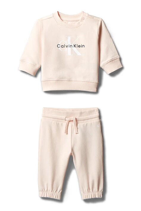 Calvin Klein Jeans komplet dresowy dziecięcy z bawełną różowy LV1CKTJI13