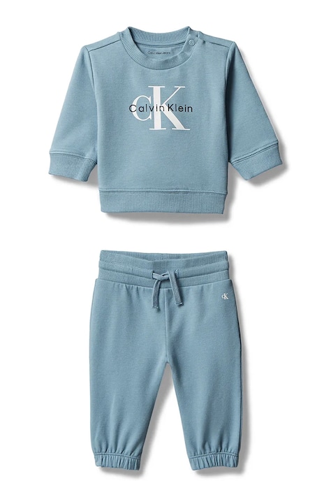 Calvin Klein Jeans komplet dresowy dziecięcy z bawełną turkusowy LV1CKTJI13